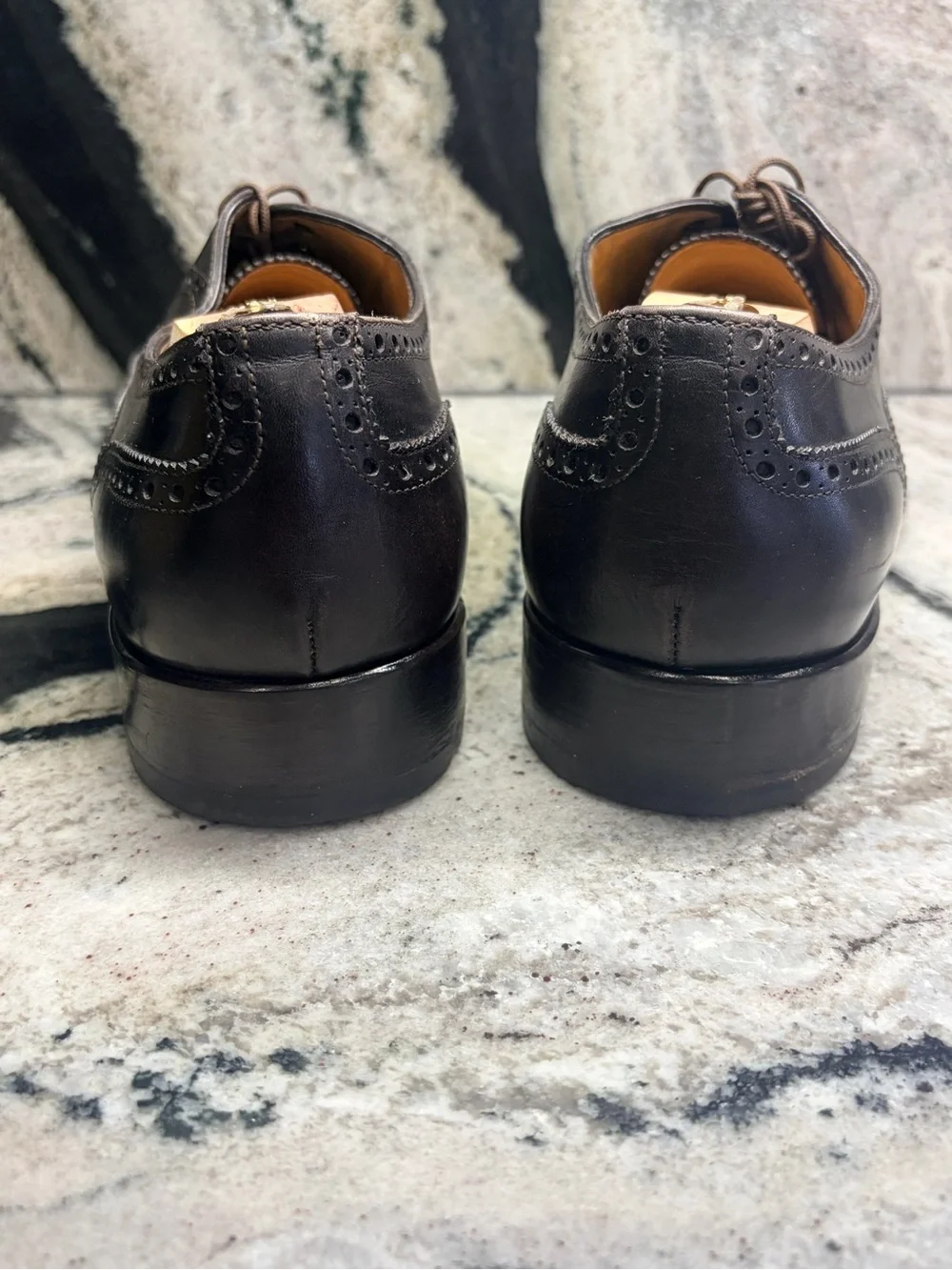 Paolo Scafora Napoli Men’s 10 Brown Leather Brogue Oxford Shoes Italy UK 9